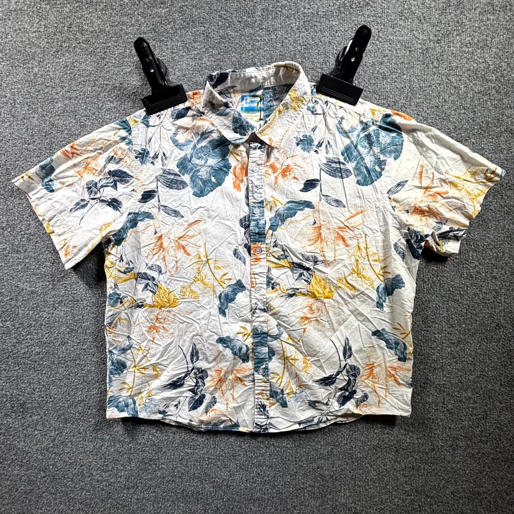 Georg Roth Los Angeles Shirt Men's XL White Floral Short Sleeve Hawaiian Beach